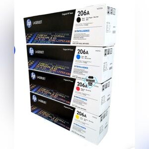 HP 206A  Ink Set W2110A,W2111A,W2112A,W2113A  Black, Cyan, Magenta, Yellow New